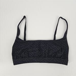 Fendi Black Logo Jacquard Bralette